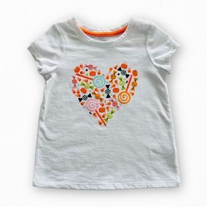 Cat & Jack Toddler Girls Halloween Candy Heart Short Sleeve Tee Size 3T